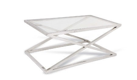 Coffee Table In Stainless Steel Frame